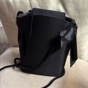 Evening Little Black Purse with Satin Bows and shoulder strap NEW without Tag